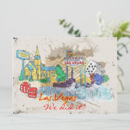Invitación Vintage Recepción de Bienvenida a Las Vegas Sólo R