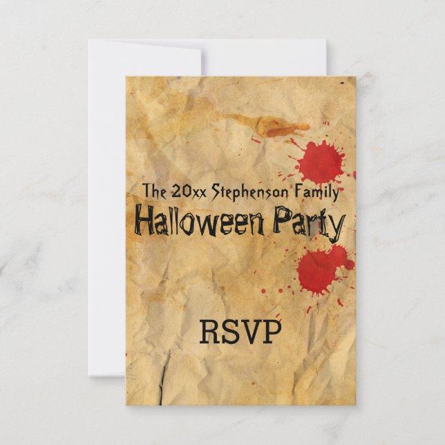 Invitación Vintage Red Bloplter Halloween Party (Anverso)