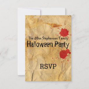 Invitación Vintage Red Bloplter Halloween Party