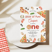 Vintage Red Pizza Slice De Divertido Primer Cumple