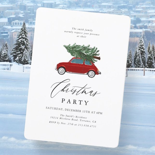 Invitación Vintage Red Truck Navidades Fiesta (Subido por el creador)