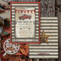 Vintage Red Truck Rustic Farmhouse Boy Baby Shower