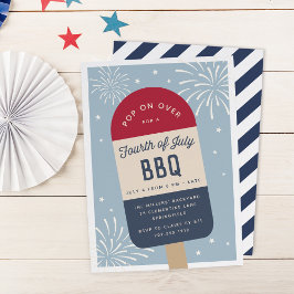 Invitación Vintage Red White & Blue Pop Cuarto Fiesta de Juli