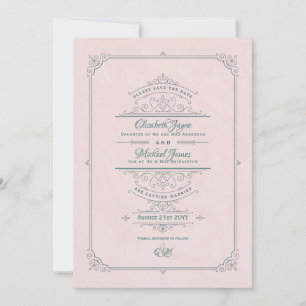 Invitación Vintage Regency Ornate Wedding Save The Dates
