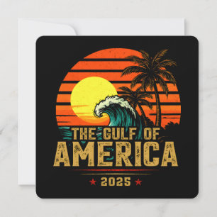 Invitación Vintage retro 2025 del Golfo de Estados Unidos