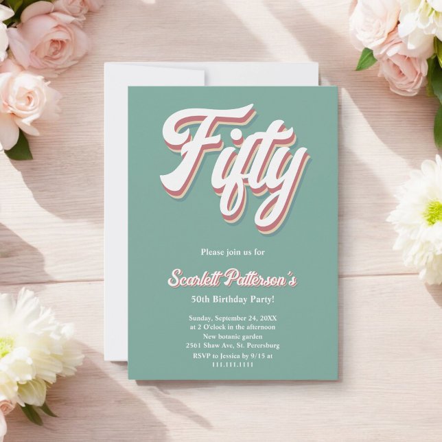 Invitación Vintage Retro 70 Groovy 50 cumpleaños (Subido por el creador)