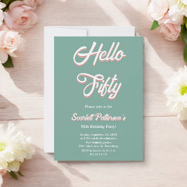 Invitación Vintage Retro 70 Groovy Modern 50 cumpleaños