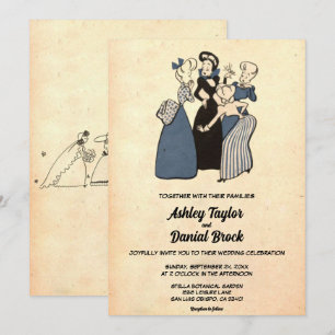 Invitación Vintage retro antigua propuesta graciosa Boda ruso