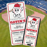 Invitación Vintage Retro Béisbol Ticket Sport Fiesta de cumpl<br><div class="desc">Acércate al plato y celebra el gran día de tu pequeño fanático con la invitación a la fiesta de cumpleaños del partido de béisbol deportivo Vintage Retro. Esta invitación única capta la emoción y nostalgia de un clásico partido de béisbol, con un diseño de entradas vintage que transporta a los...</div>