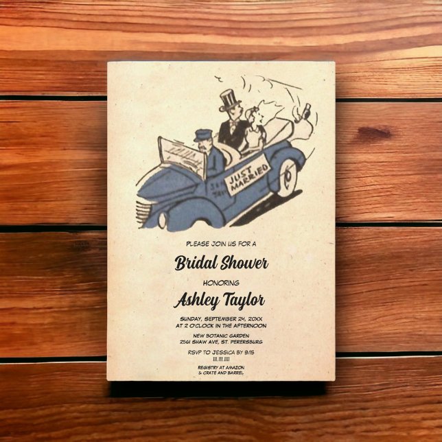 Invitación Vintage Retro Elegante Ducha Rústica Bridal (Subido por el creador)