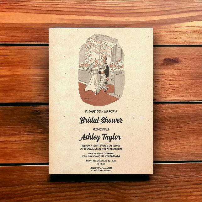 Invitación Vintage Retro Elegante Romántico Viejo Ducha Brida (Subido por el creador)