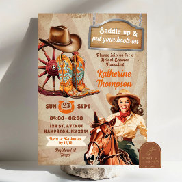 Invitación Vintage retro Pin Up Cowgirls Briower