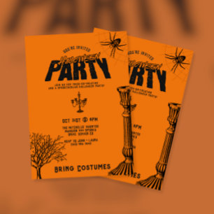 Invitación Vintage Retro Sasuy Halloween Party