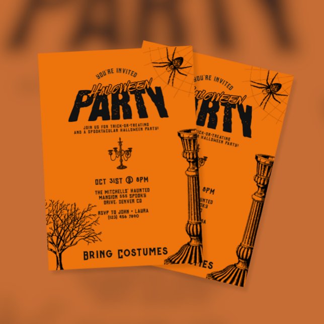 Invitación Vintage Retro Sasuy Halloween Party (Subido por el creador)