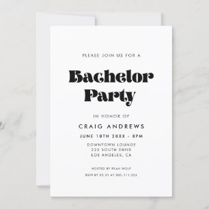 Invitación Vintage Retro Script Bacheler Party