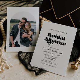 Invitación Vintage Retro Script Bridal Shower