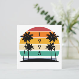 Invitación Vintage retro Stripe Sunset de 1995