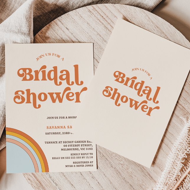 Invitación Vintage Retro Terracotta Beige Bridal Shower (Subido por el creador)