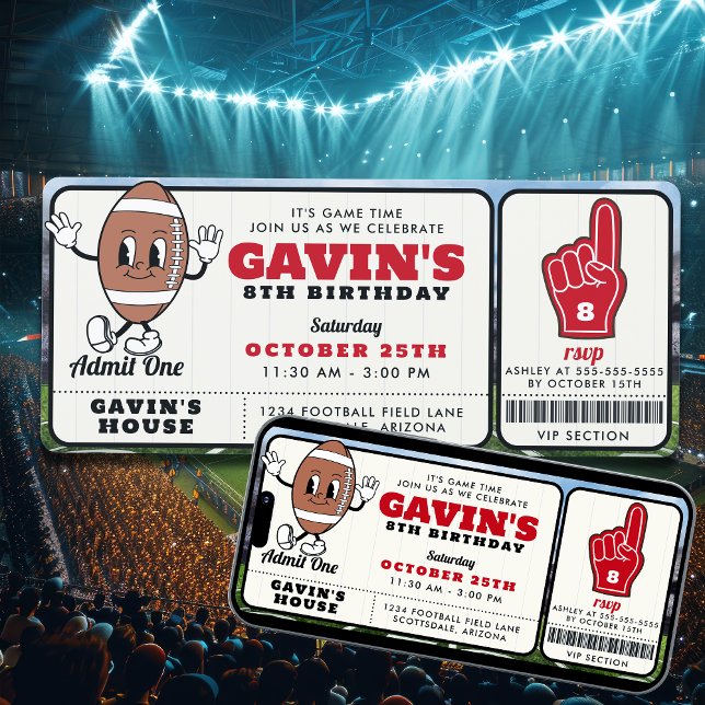 Invitación Vintage Retro Ticket Sport Party Birday Party (Subido por el creador)