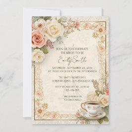 Invitación Vintage Romántica Cottagecore Bridal Shower