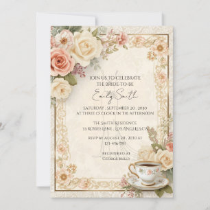 Invitación Vintage Romántica Cottagecore Bridal Shower