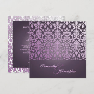 INVITACIÓN VINTAGE+ROMÁNTICA DAMASCA/PURPLE/INVITACIONES