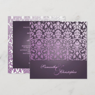INVITACIÓN VINTAGE+ROMÁNTICA DAMASCA/PURPLE/INVITACIONES