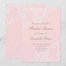 Invitación Vintage rosa elegante Boda de encaje ducha de nov