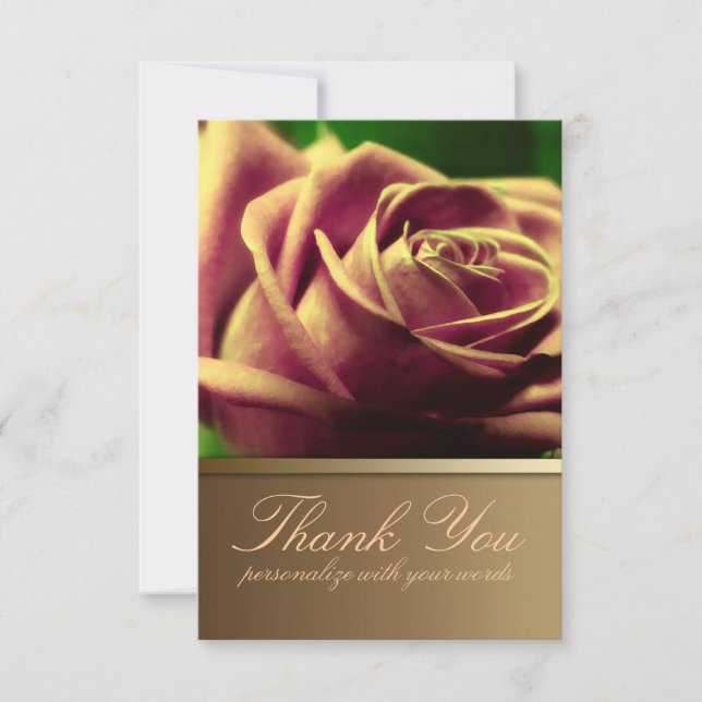 Invitación Vintage Rosa Flower Note (Anverso)