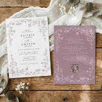 Vintage Rosa Polvoriento Francés Floral Boda
