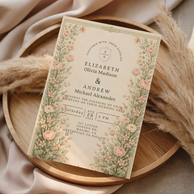 Invitación Vintage Rose Garden Arch Wedding (Subido por el creador)