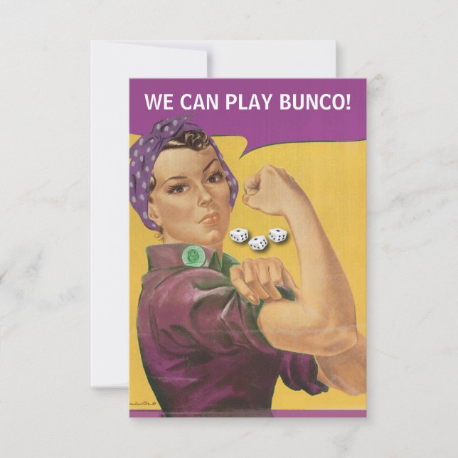 Invitación Vintage Rosie Funny Bunco Invite (Anverso)