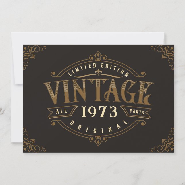 Invitación Vintage Rustic Birthday (Anverso)