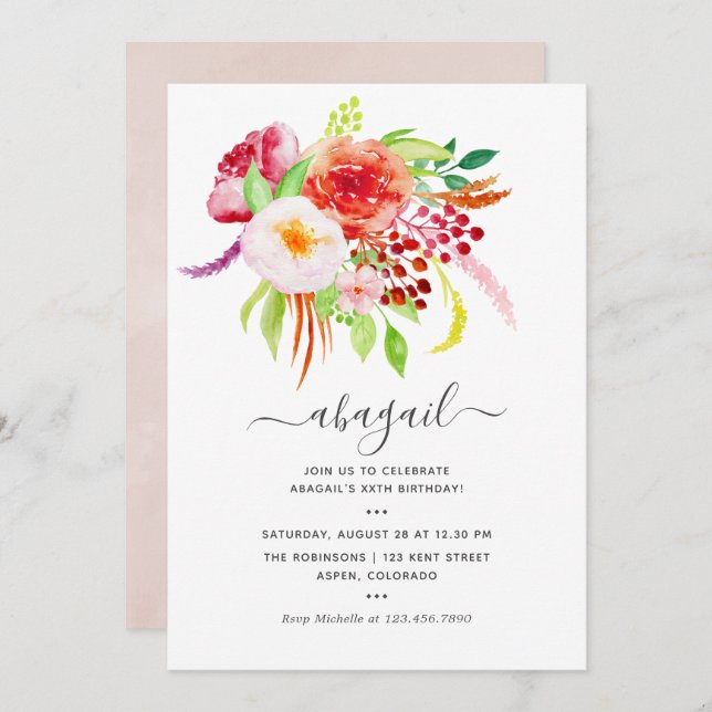 Invitación Vintage Rustic Charm Birthday (Anverso / Reverso)