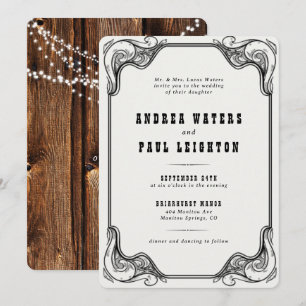Invitación Vintage Rustic Elegant Wedding