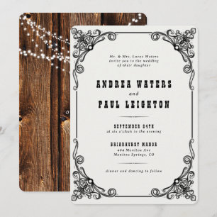 Invitación Vintage Rustic Elegant Wedding
