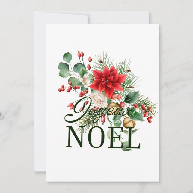 Invitación Vintage Rustic French Joyeux Noel (Anverso)