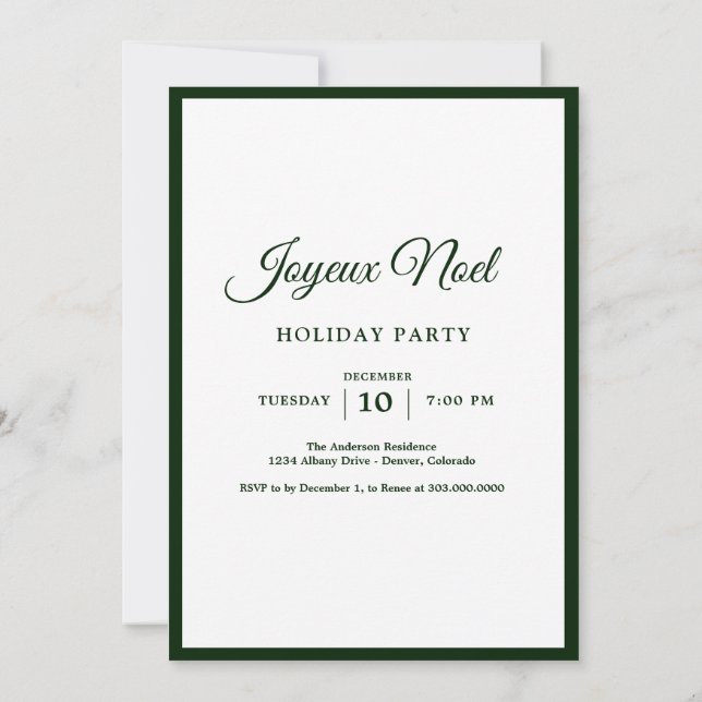 Invitación Vintage Rustic French Joyeux Noel (Reverso)