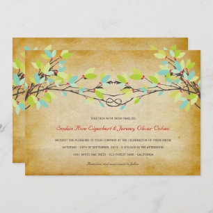 Invitación Vintage Rustic Knoted Love Tree Spring Wedding