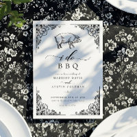 Vintage Rustic Pig I Do BBQ Casual Boda