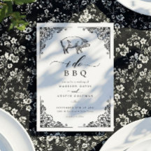 Vintage Rustic Pig I Do BBQ Casual Boda