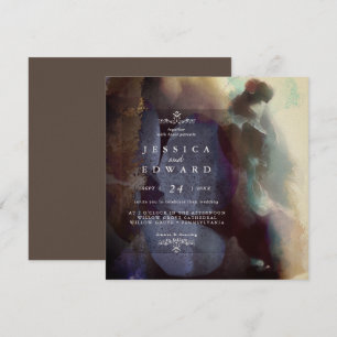 Invitación Vintage Rustic Watercolor Bird Floral Boda