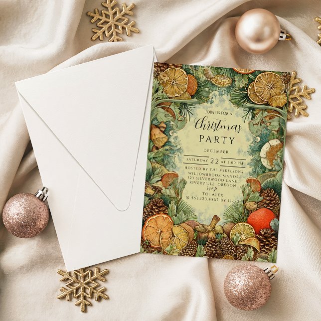 Invitación Vintage Rustic Woodland Christmas (Subido por el creador)