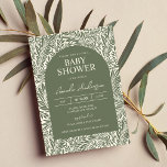 Invitación Vintage Sage Wildflower Baby Shower<br><div class="desc">Celebre la especial llegada de su paquete de alegría con esta hermosa invitación de Baby Shower de Sage Green Botánico Neutral de Género. Con un bonito patrón de flores botánicas en tonos verde sabio, esta invitación captará la atención de sus huéspedes. El intemporal diseño vintage es perfecto para cualquier ducha...</div>
