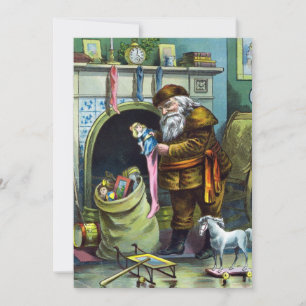 Invitación Vintage Santa Claus Toy Navidades invitan al parti
