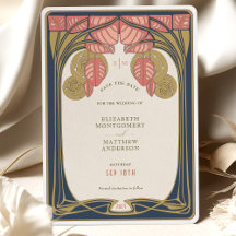 Vintage Save the Date Mackintosh Inspired Trees