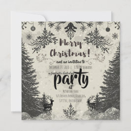 Invitación Vintage Scandinavian Christmas Party Invitation