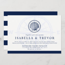 Invitación Vintage Seashell | Boda temático náutico