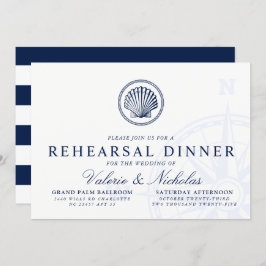Invitación Vintage Seashell | Cena de ensayo temático náutico