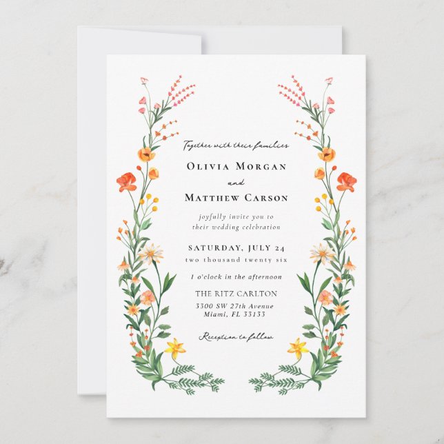 Invitación Vintage Secret Garden Wedding (Anverso)